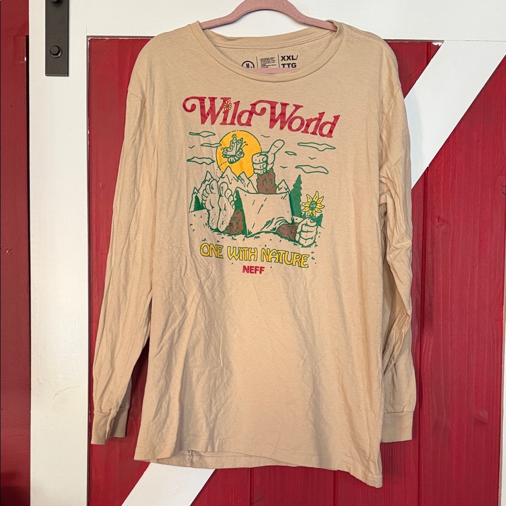 Neff Beige 'One With Nature' Long Sleeve Tee